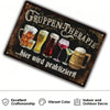 Vintage beer metal tin sign with German text and illustrations of beer glasses and mugs for wall decor