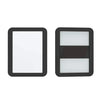 A compact magnetic locker mirror with a black frame and a reflective surface divided by a horizontal line.