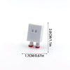 White 3D printed cartoon animal figurine with two holes and red feet