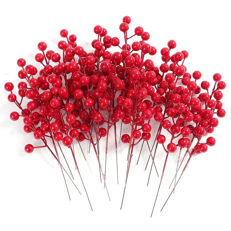 Set of Red Berry Branches for Holiday Wreaths & Centerpieces