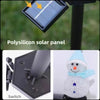 A polysilicon solar panel switch and a snowman light featuring an LED face and blue scarf.