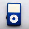 A blue iPod with a replacement kit for the front faceplate and clickwheel.