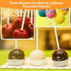 A set of acrylic cake pop sticks used for making lollipops and chocolate dessert skewers.