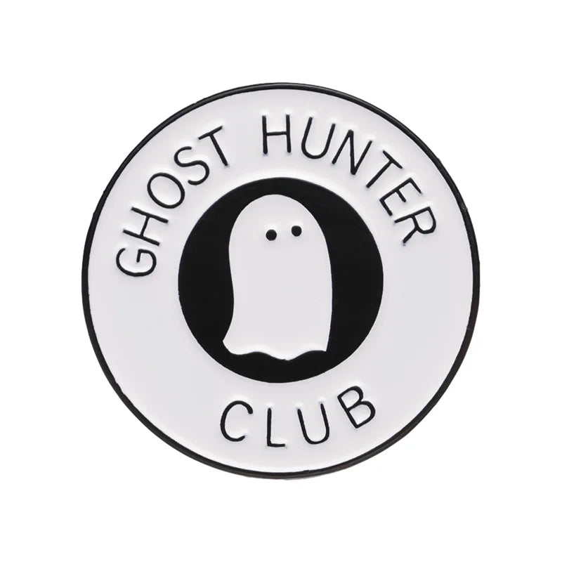 Halloween Enamel Pins Set - Cute Ghost, Black Cat, and Pumpkin Brooches for Kids