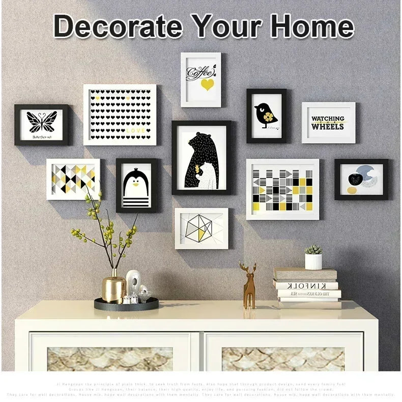 Elegant Wooden Picture Frame with Artistic Canvas Print