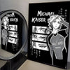A canvas print featuring Michael Kaiser from Blue Lock anime, displayed in a black frame.