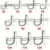 Un ensemble de douze hameçons en acier au carbone numérotés de 3# à 12#, montrant différentes tailles et angles.