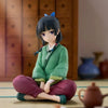 A collectible PVC figure of Maomao from The Apothecary Diaries, seated in a cross-legged pose.