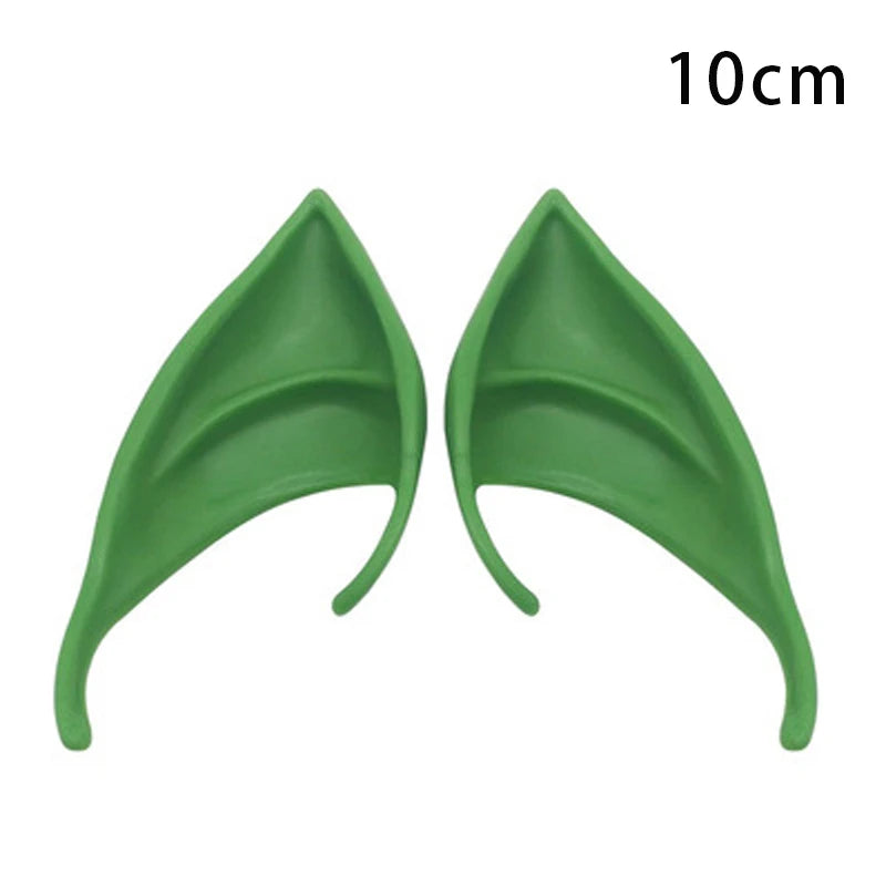 Pair of realistic green latex elf ears for cosplay and costume parties