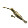 Vintage brass hummingbird statue with long beak and detailed feathers