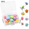 20 pieces of decorative pentagram thumb tacks in various pastel colors for crafting and display