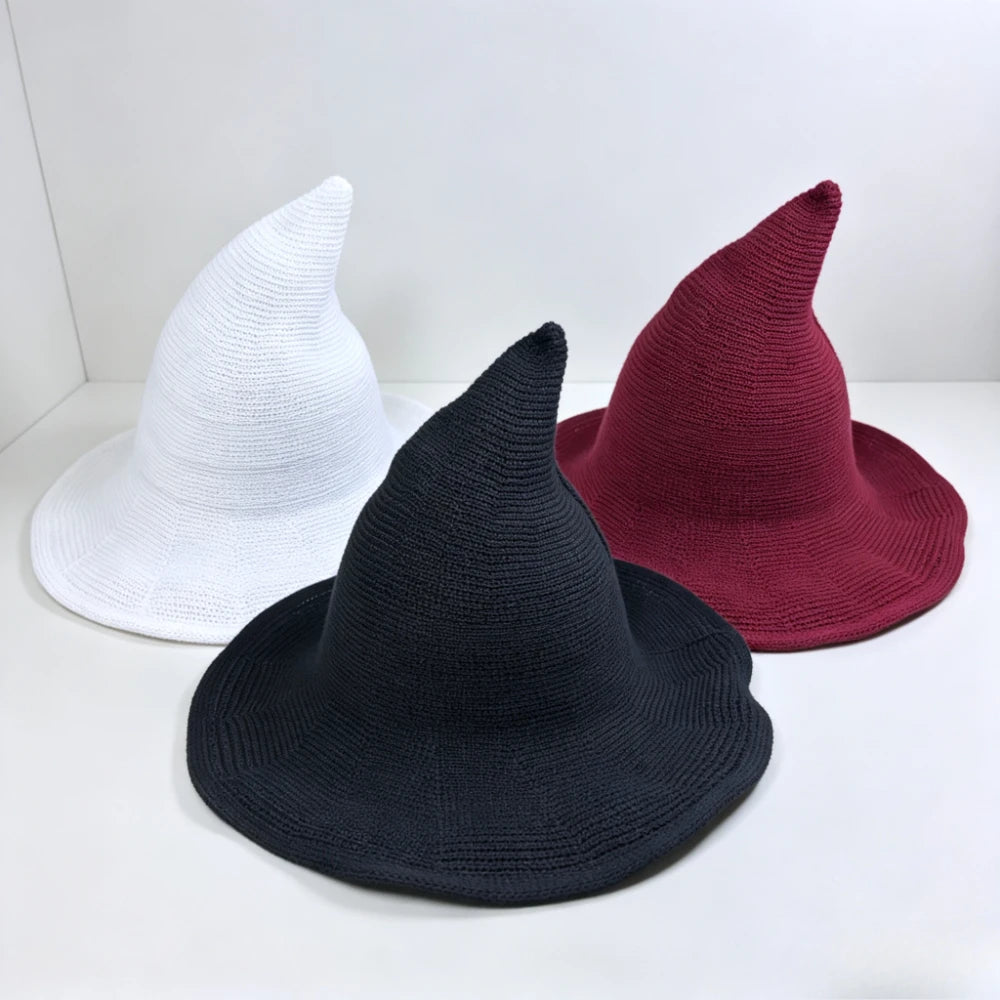 Foldable Knitted Witch Hat for Halloween Costumes & Parties