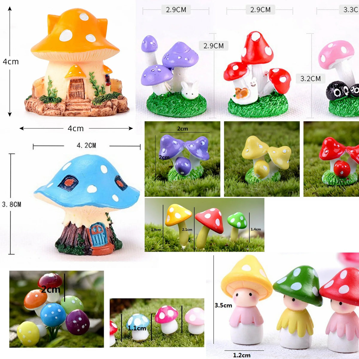 Miniature Fairy Garden Ornaments | Set of Resin Accents