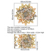 Design de décalcomanie murale lotus mandala avec ses spécifications de taille et dimensions de l'emballage.