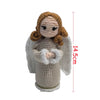 Handcrafted Virgin Mary crochet doll with brown hair and white wings