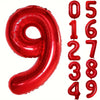 Large Red Number Foil Balloon for Birthday and Anniversary Decor