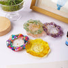 Natural Crystal Reiki Bowl with Flower Plate for Meditation and Home Decor