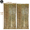 A set of leopard print foil balloons with vertical lines for party decorations