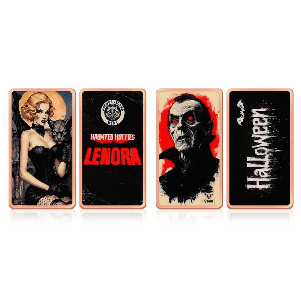 A set of four fantasy art bars featuring dark and dramatic illustrations on black backgrounds.