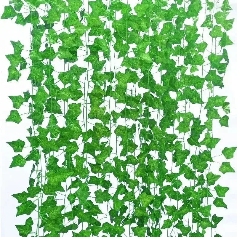 Green artificial ivy vine garland used for hanging decor