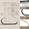 A set of five black metal organizer hooks for baseball caps displayed in a product information graphic.