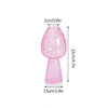 Vase décoratif en forme de champignon en verre rose, avec un large col et une base étroite