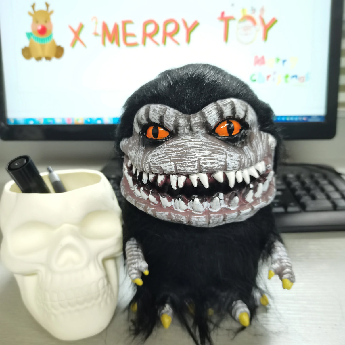 Creepy Furry Alien Monster Decoration