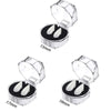 A set of realistic vampire fangs with adjustable fit shown in various sizes.