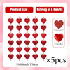 مجموعة من خمس خيوط مزينة بقلوب حمراء لامعة للاستخدام في البالونات أو الحفلات