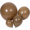 A cluster of smooth, matte brown latex balloons for elegant decorations.