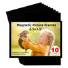A set of ten magnetic picture frames featuring a photo of a young girl with long hair.