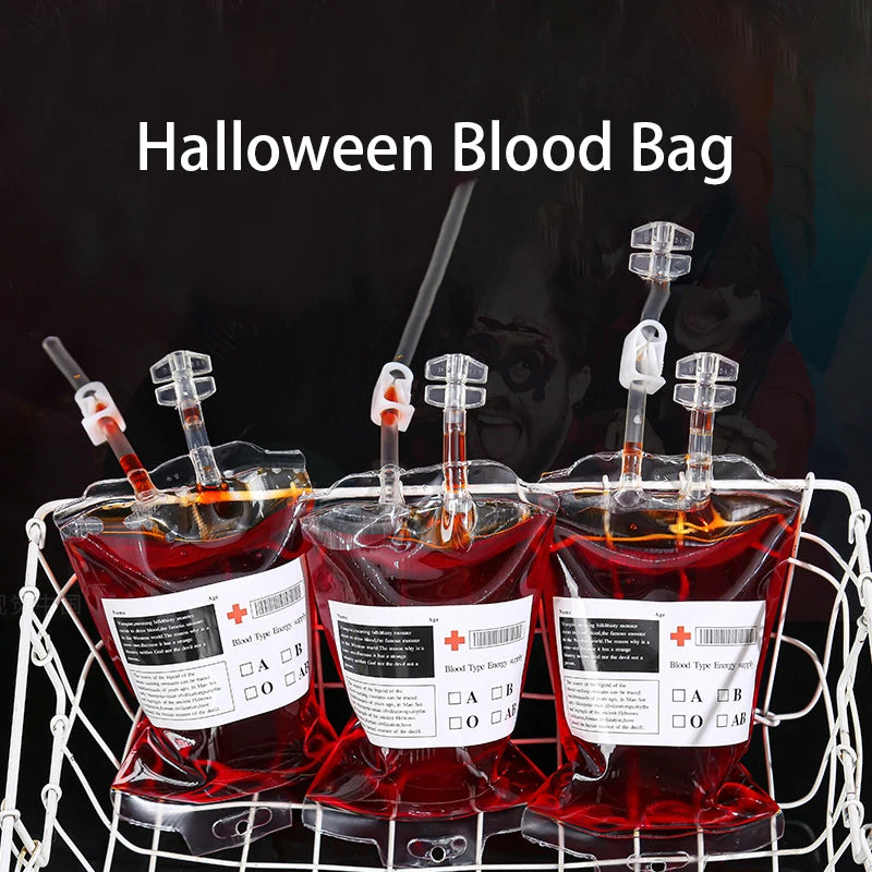 Reusable PVC Blood Drink Bags for Halloween Parties