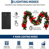 A black pre-lit Christmas garland with 40 LED lights featuring 8 lighting modes including steady on, flashing, fading, and wa