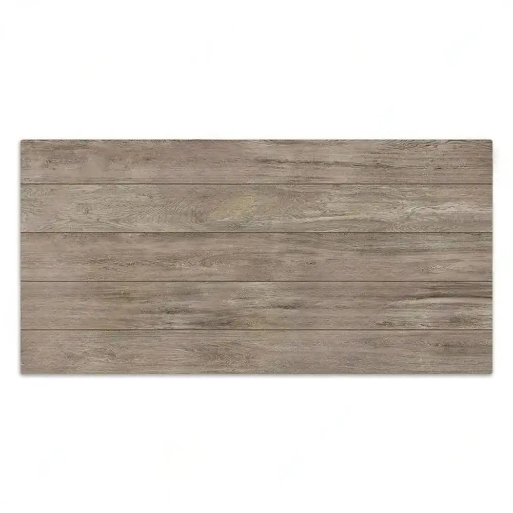 A rectangular wooden sign with horizontal planks in a weathered gray finish for home decor.