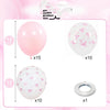 A set of pastel pink bow balloons, including 35 balloons in various sizes and a ring.