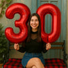 Large Red Number Foil Balloon for Birthday and Anniversary Decor