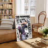Canvas wall art featuring Toji Fushiguro from Jujutsu Kaisen in a dramatic black and white style