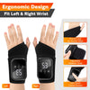 Black ergonomic wrist massager for left and right wrists with LED touch control screen