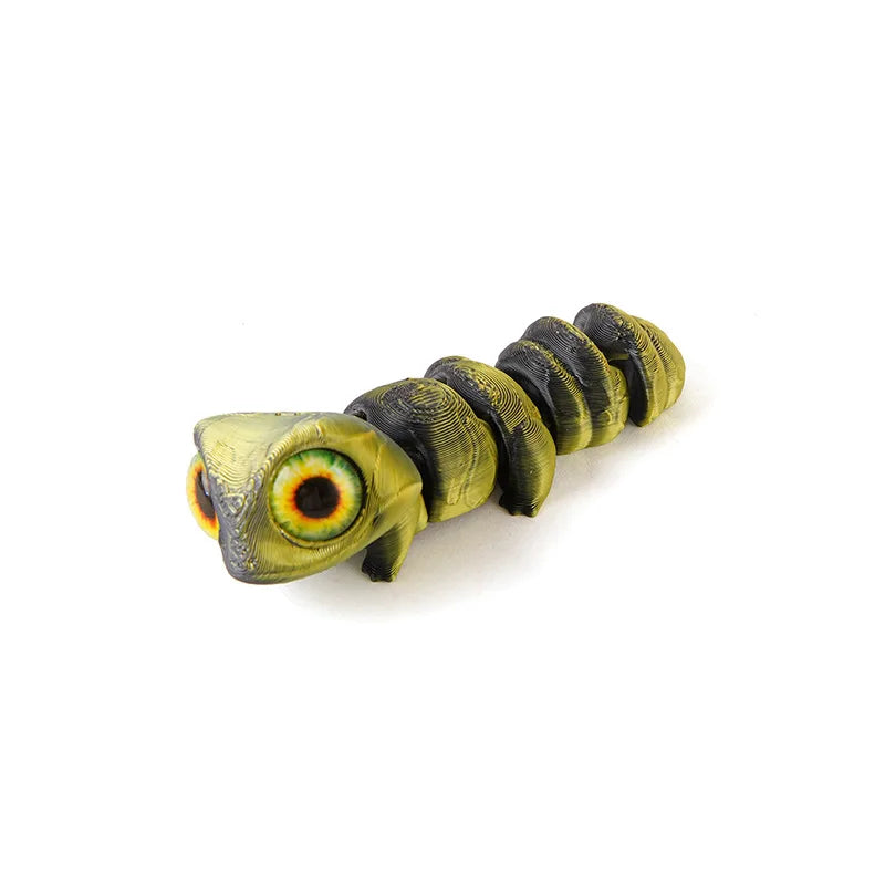3D Printed Big Eye Lizard Figurine with Movable Joints