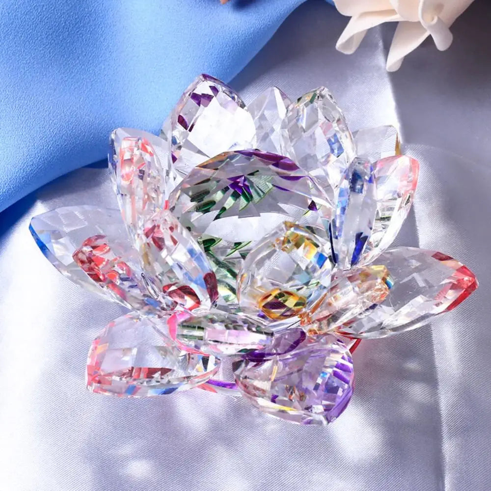 Crystal Lotus Flower Feng Shui Decorative Ornament