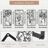Set of four black metal wall decor pieces featuring abstract female line art designs for modern home decor