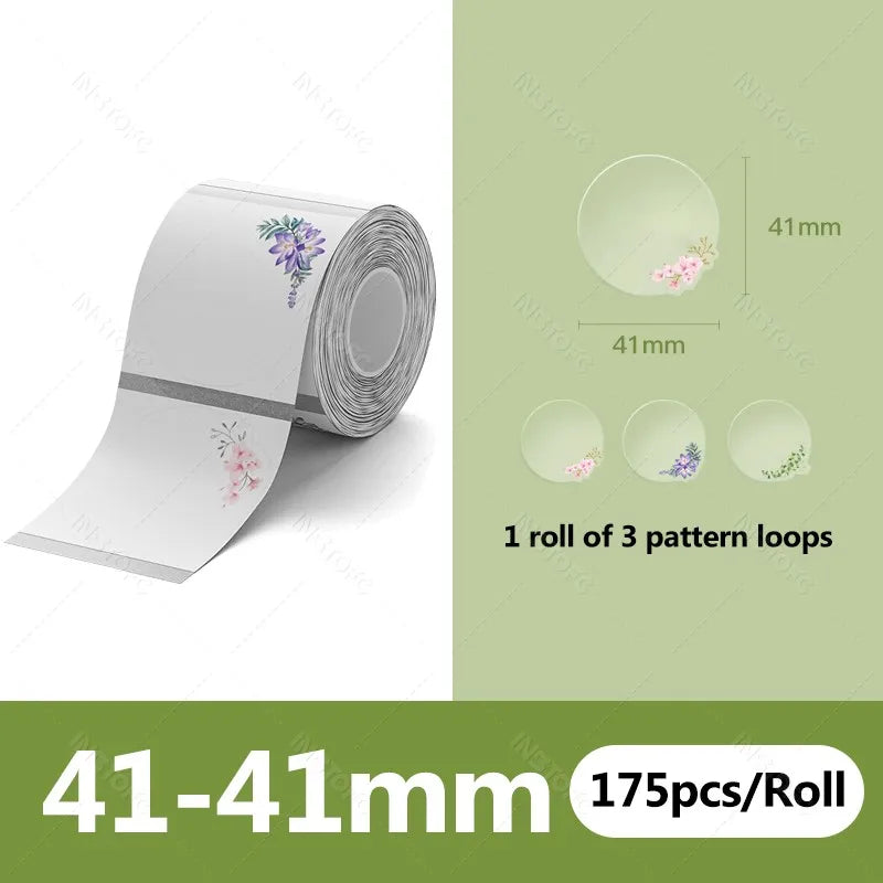 Roll of 3 pattern loops thermal label paper with 41-41mm width for mini label printers