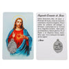 A white card featuring an image of Jesus with a halo and a heart, along with Spanish text about the Sacred Heart of Jesus.
