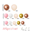 A set of 115 rose gold and pink balloons in various sizes, including round and heart shapes.