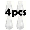 Four clear faceted diamond crystal plastic vases for table decor