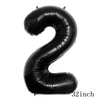 Black foil balloon shaped like the number 2