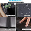 Close-up view of a black trading card storage binder showing features like double-layer cover, waterproof material, durable c