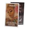 A tarot card titled Drama Queen from the Mystic Black Rose deck featuring a woman's face and pink flowers.