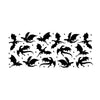 Black silhouette of various bats arranged in a row for use as a vinyl decal.