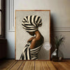 Abstract African Woman Canvas Art – Black & White Striped Print